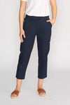 7/8 Length Slim Leg Elastic Waist Pant - Ink