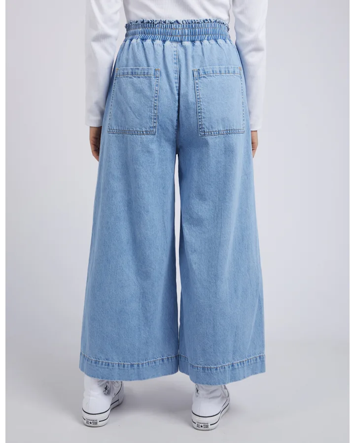 Greta  Wide Leg Pant / Mid Blue