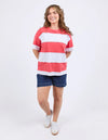 Bold Stripe Tee / Cayenne & White Stripe