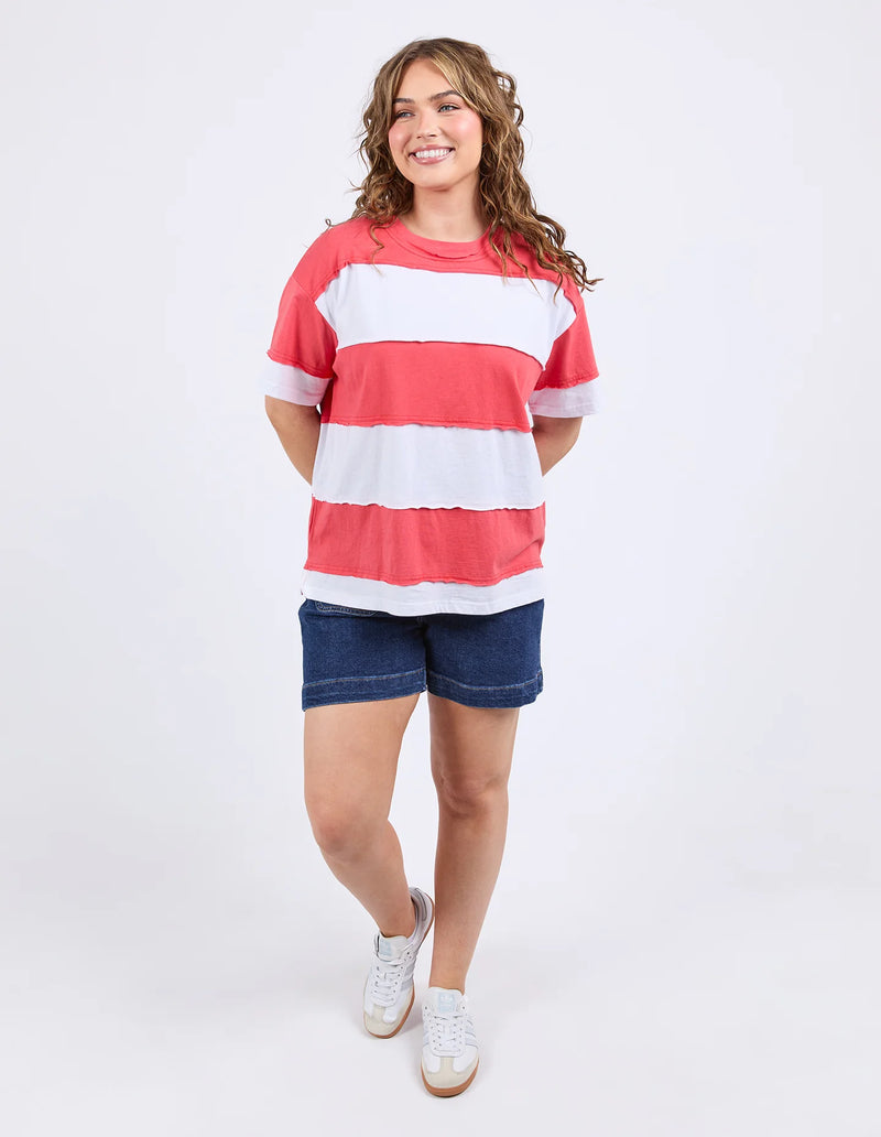 Bold Stripe Tee / Cayenne & White Stripe
