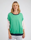 Mazie Colour Block Sweat - Greenbriar