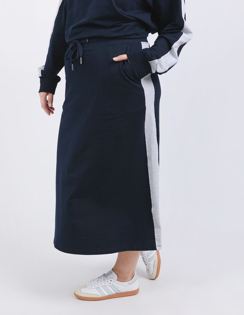 Sloane Fleece Skirt - Navy/Grey Marle