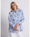 Estella Shirt / Floral Blue Stripe