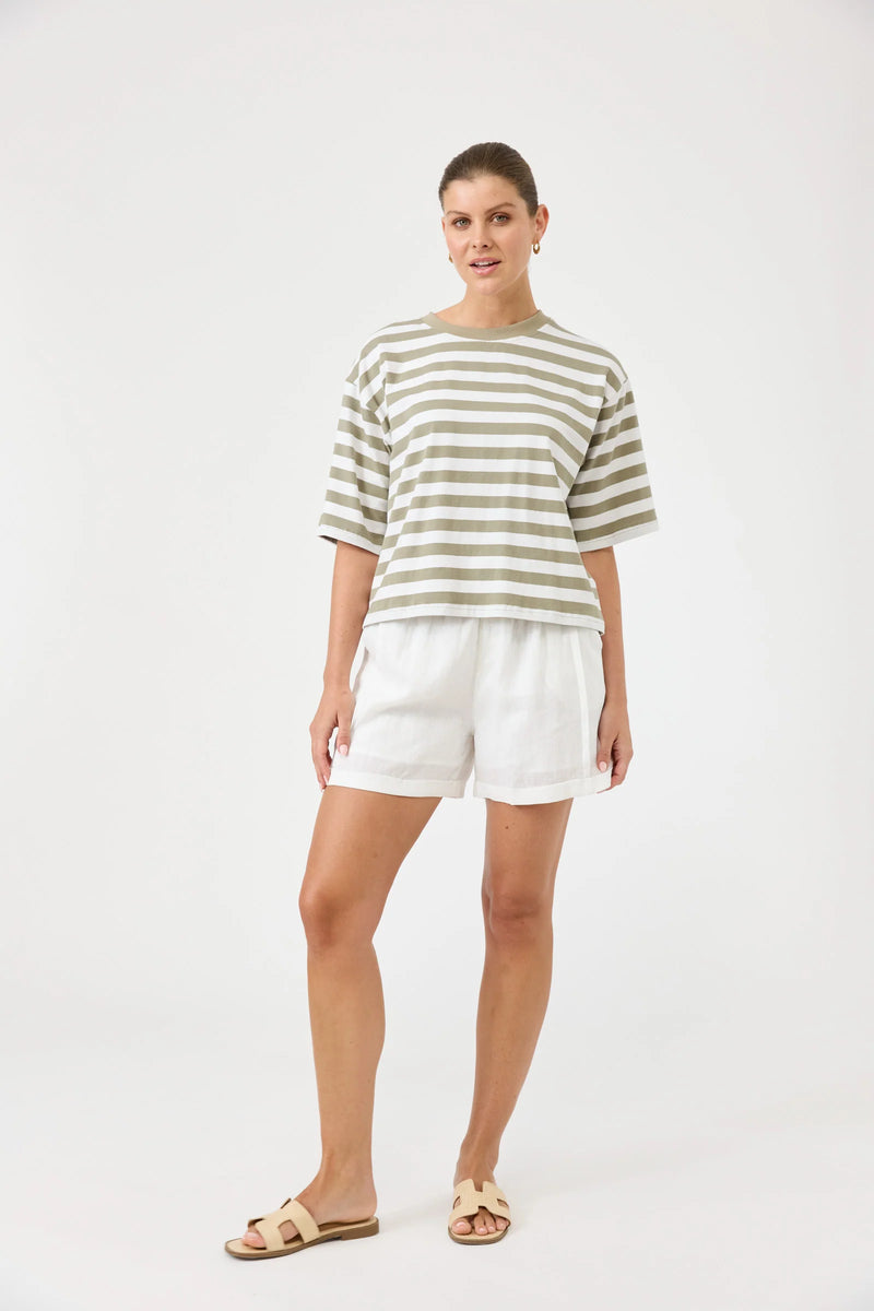 Studio Stripe Tshirt - Olive