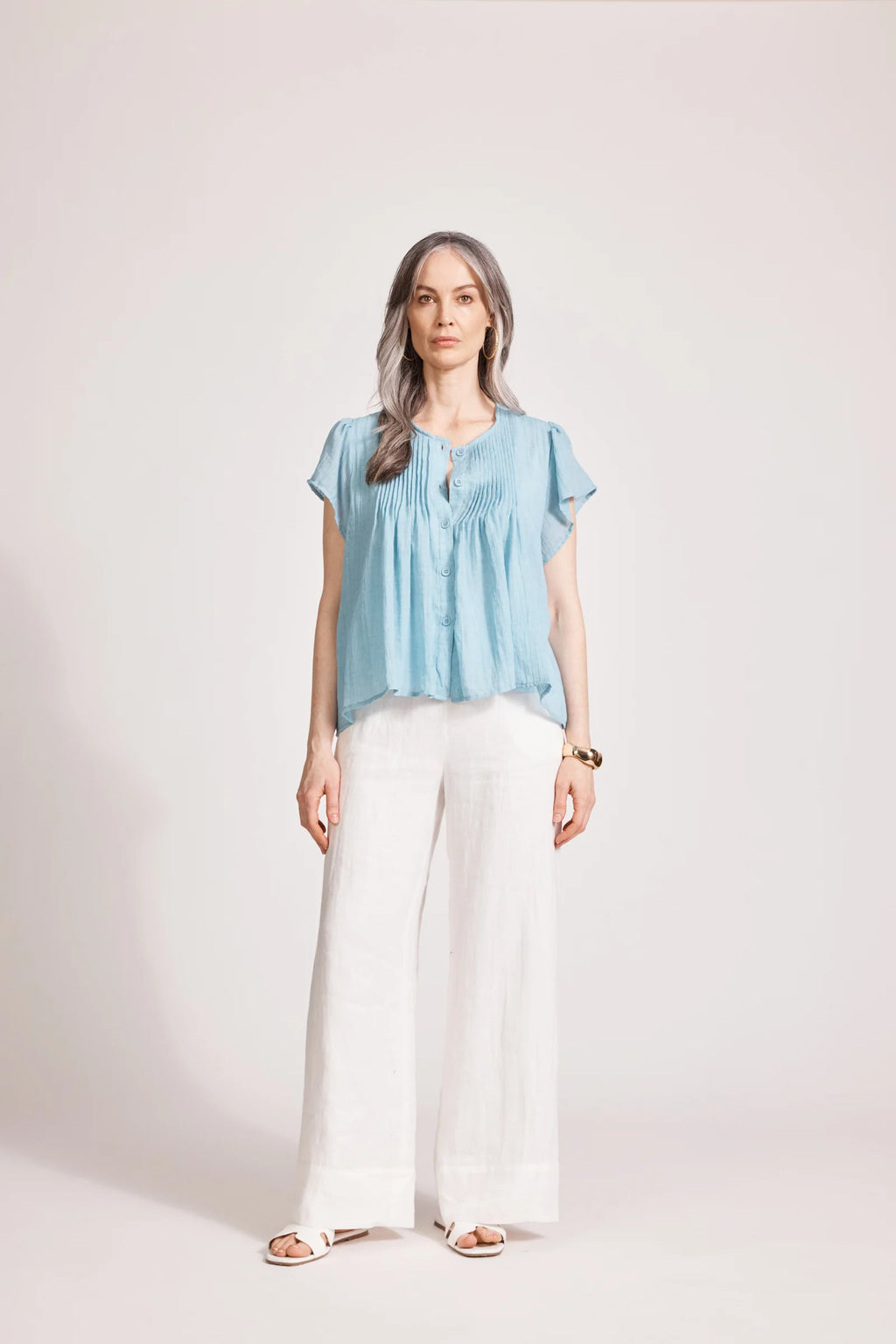 Orsula Button Top - Nimbus