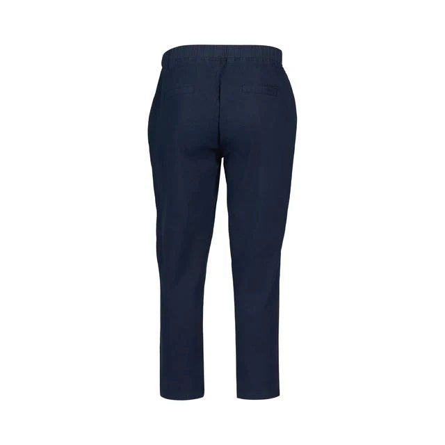 7/8 Length Slim Leg Elastic Waist Pant - Ink