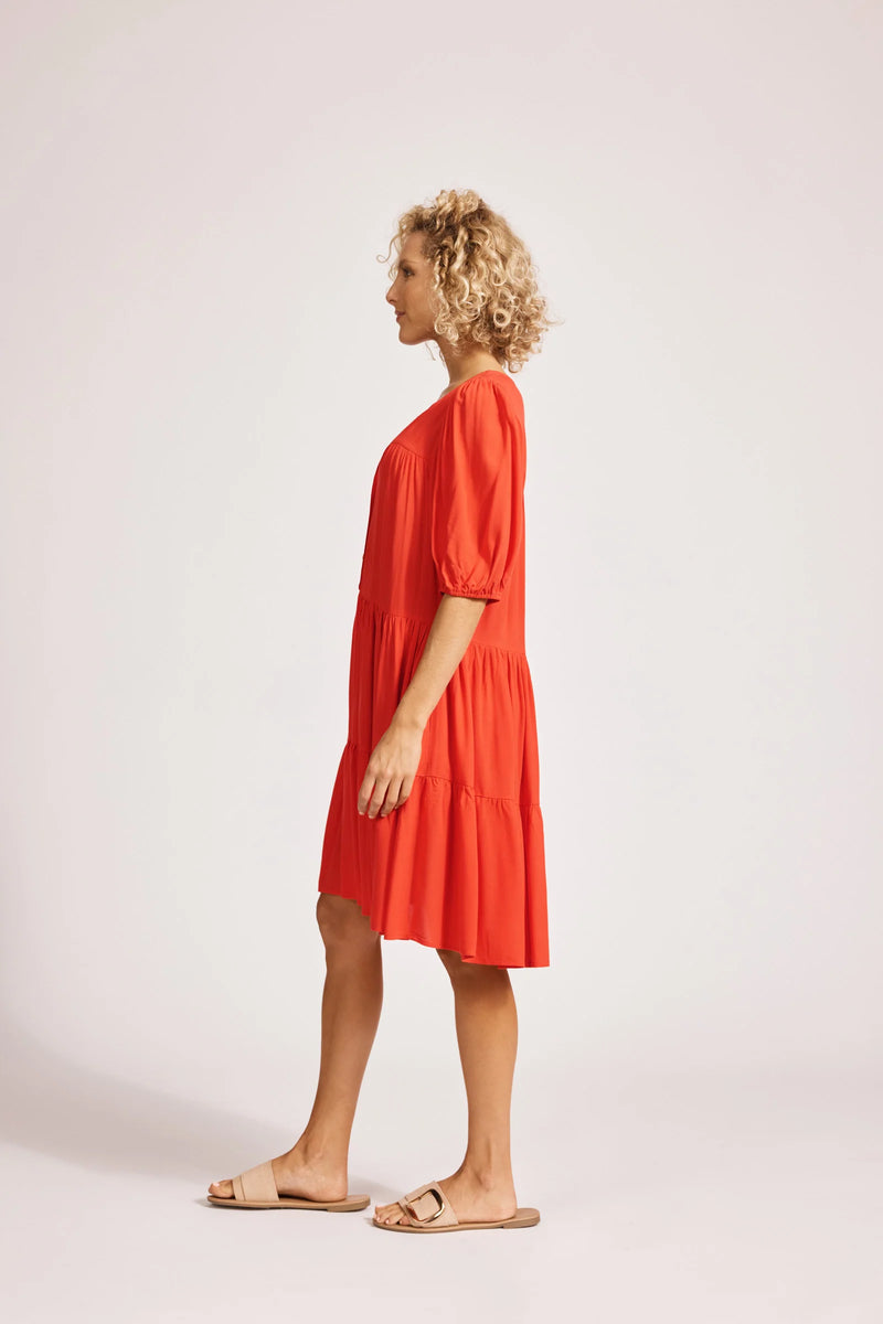 Alegria Midi Dress - Coral