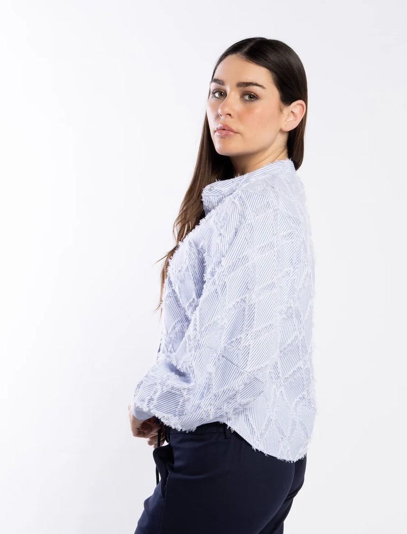 Fray Shirt - Blue Stripe