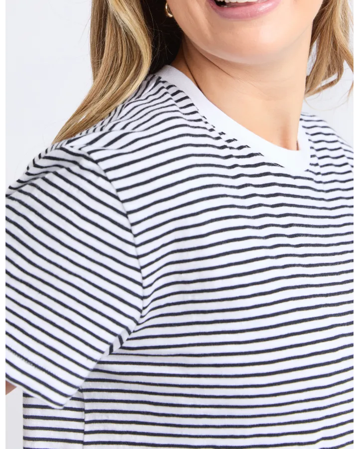 Hutch Stripe Tee / White