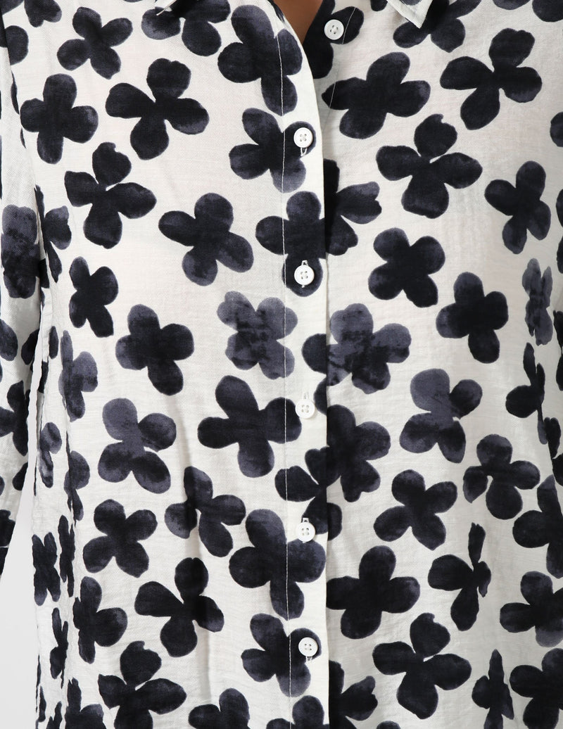 Charlotte Shirt - Navy Flower
