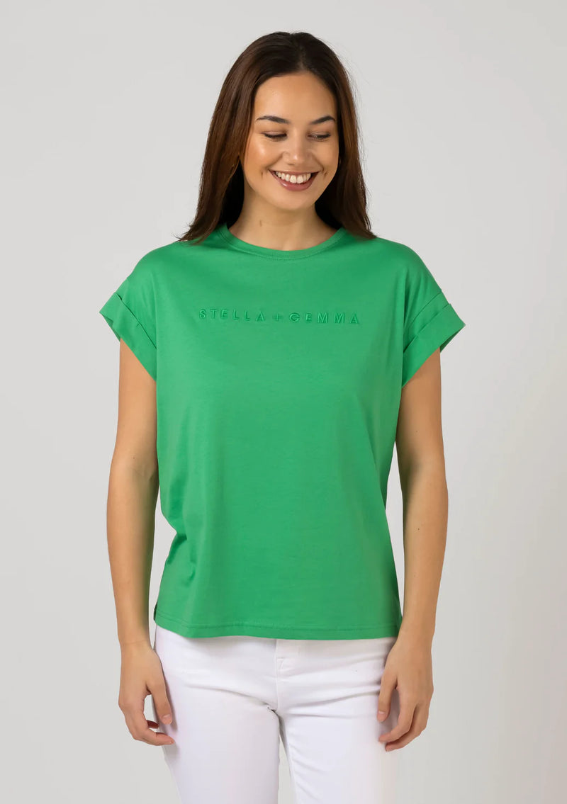 Cuff Sleeve Tee Shirt / Green