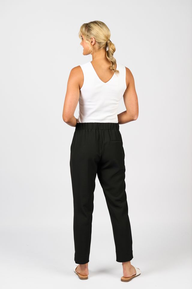 Relaxed Leg Ankle Grazer Pull On - Black