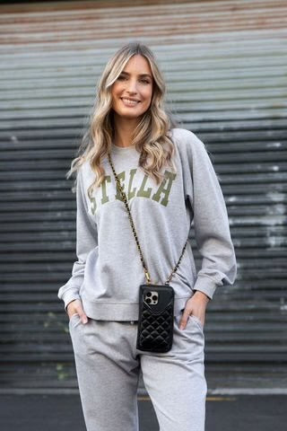 Everyday Sweater - Grey with Khaki Logo