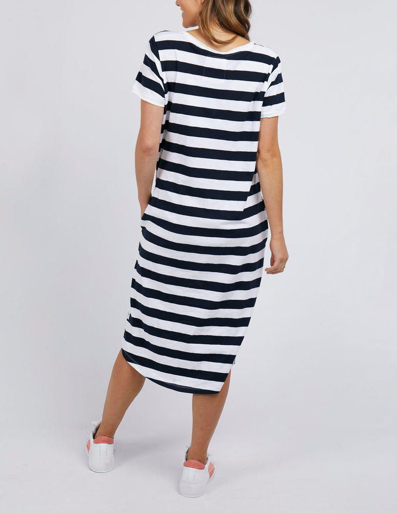 Maeve Midi Dress - Navy & White Stripe