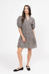Reflective Mini Dress - Coffee Safari