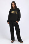 Metallic Interval Crew / Black With Gold