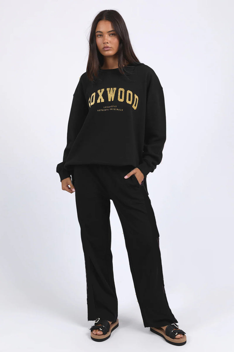 Metallic Interval Crew / Black With Gold