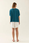 Ingrid Pleat Top - Baltic