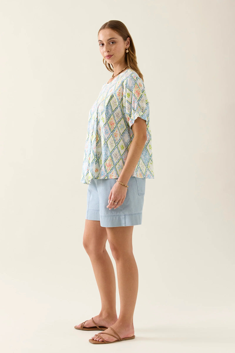 Ingrid Pleat Top / Tile