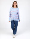 Charli Stripe Knit - Sky Blue/Cosy Coral Stripe