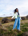 Greta  Wide Leg Pant / Mid Blue