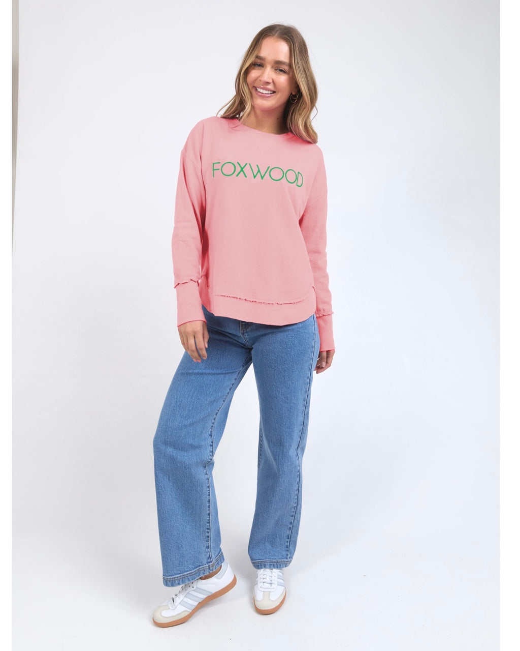 Simplified Metallic Crew / Pink with Emerald Green
