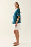 Ingrid Pleat Top - Baltic