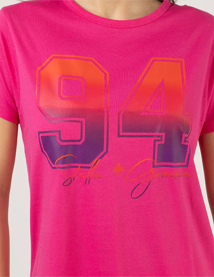 Ace Tee / Ombré Varsity Hot Pink