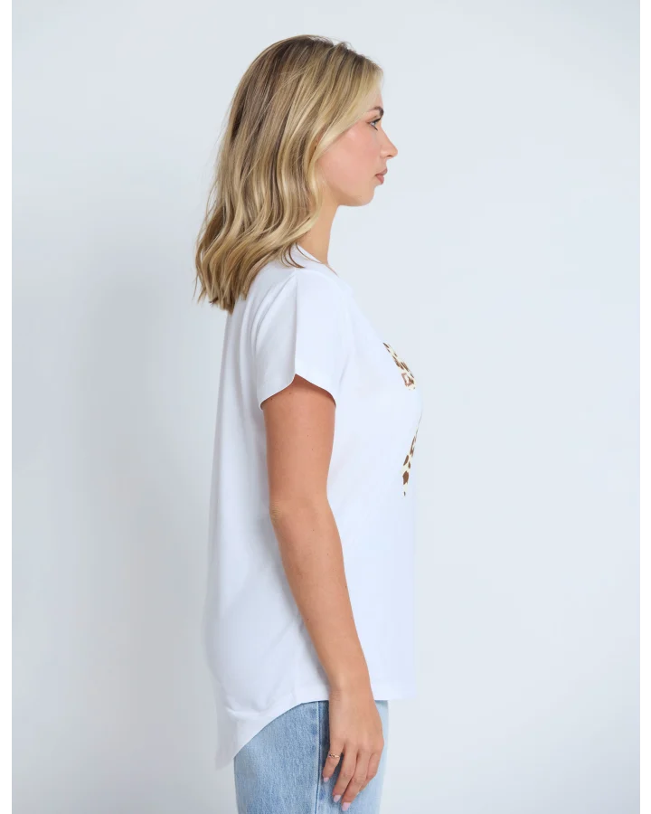 Classic Tee White / Summer Leopard Bow