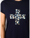 Soho  Cuff Tee / Deep Navy Leopard Cross