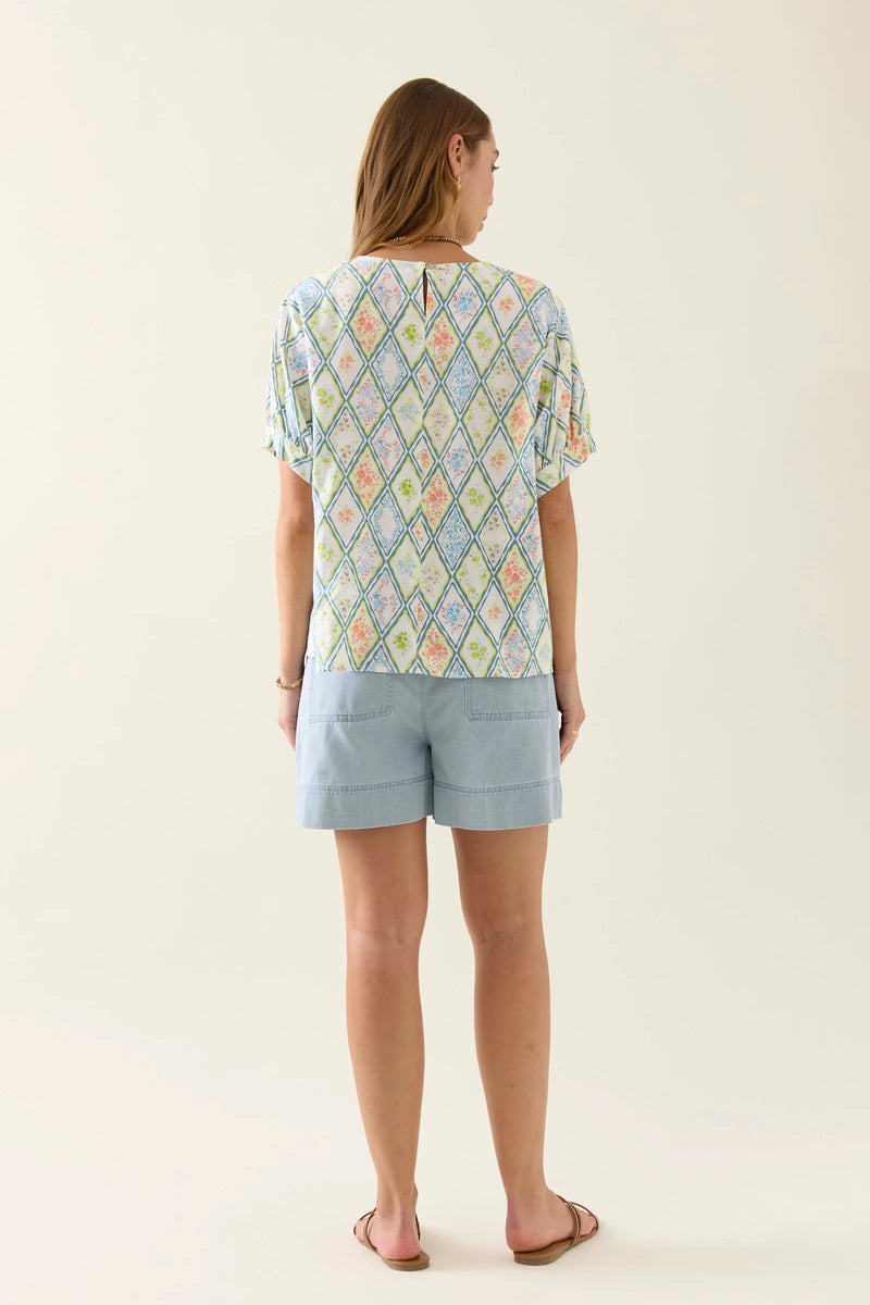 Ingrid Pleat Top / Tile