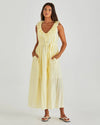 Lilla Ruffled Neck Dress / Butter Yellow