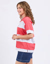 Bold Stripe Tee / Cayenne & White Stripe