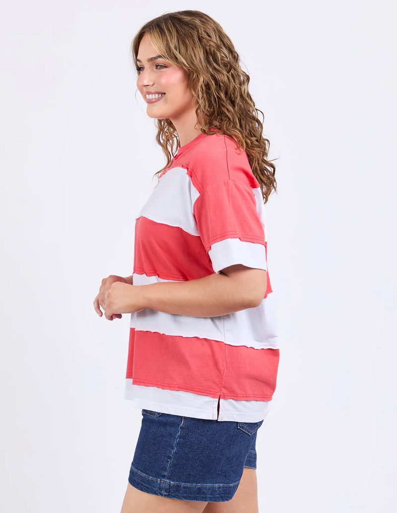 Bold Stripe Tee / Cayenne & White Stripe