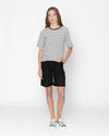 Arrow Tee - Black + White Stripe