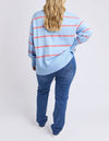 Charli Stripe Knit - Sky Blue/Cosy Coral Stripe