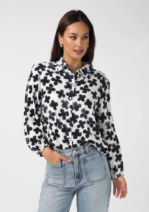 Charlotte Shirt - Navy Flower