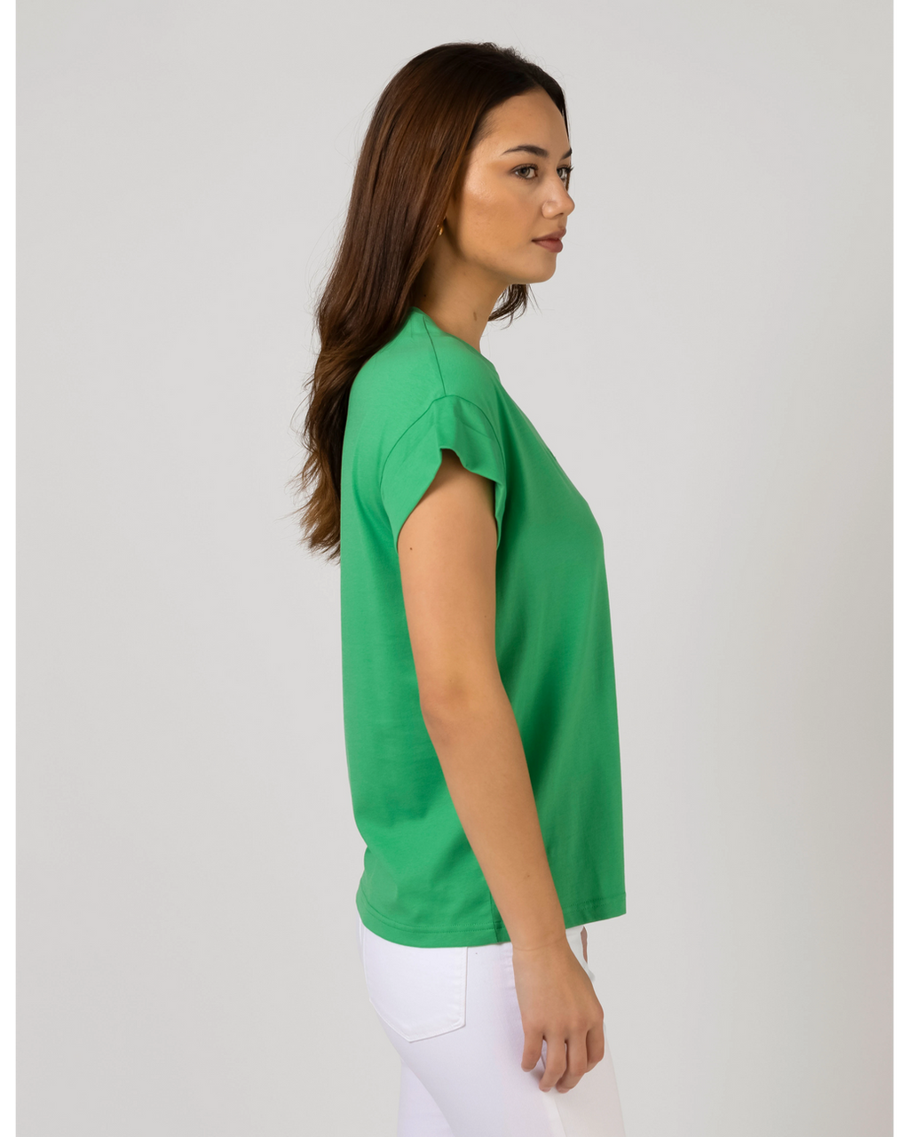 Cuff Sleeve Tee Shirt / Green