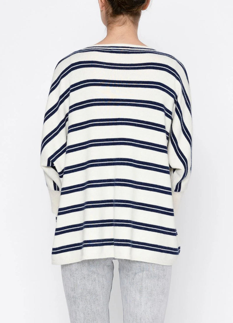 Lyric Top / Ivory Navy Stripe