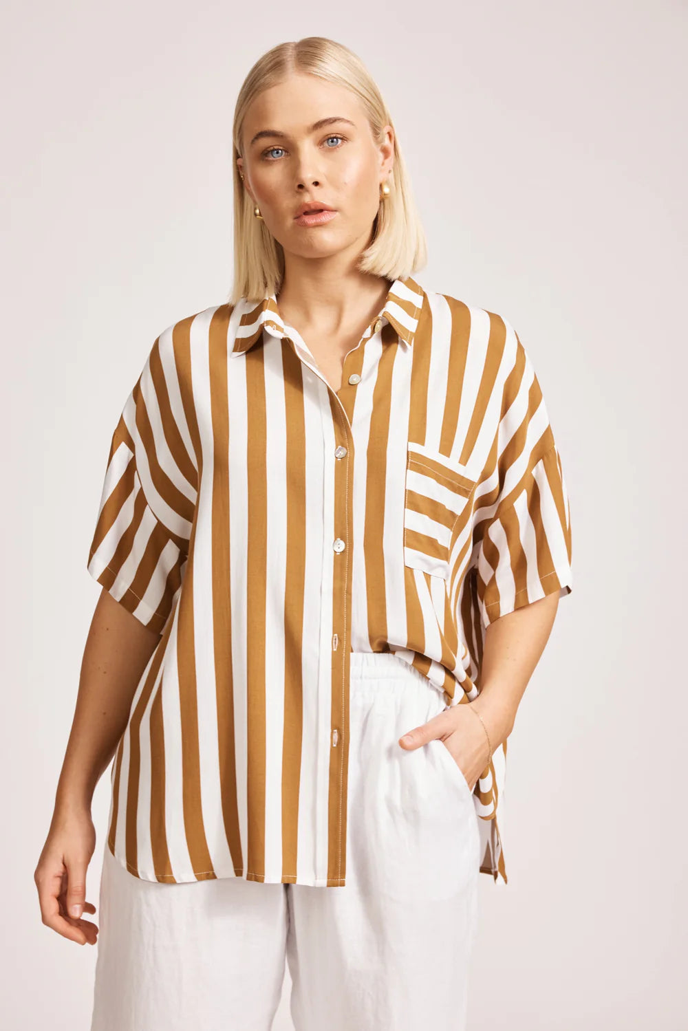 Treville Stripe Shirt - Caramel