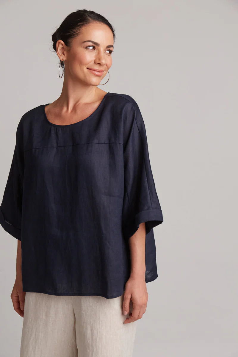 Studio Relaxed Top  - Navy / One Size