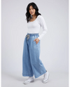Greta  Wide Leg Pant / Mid Blue