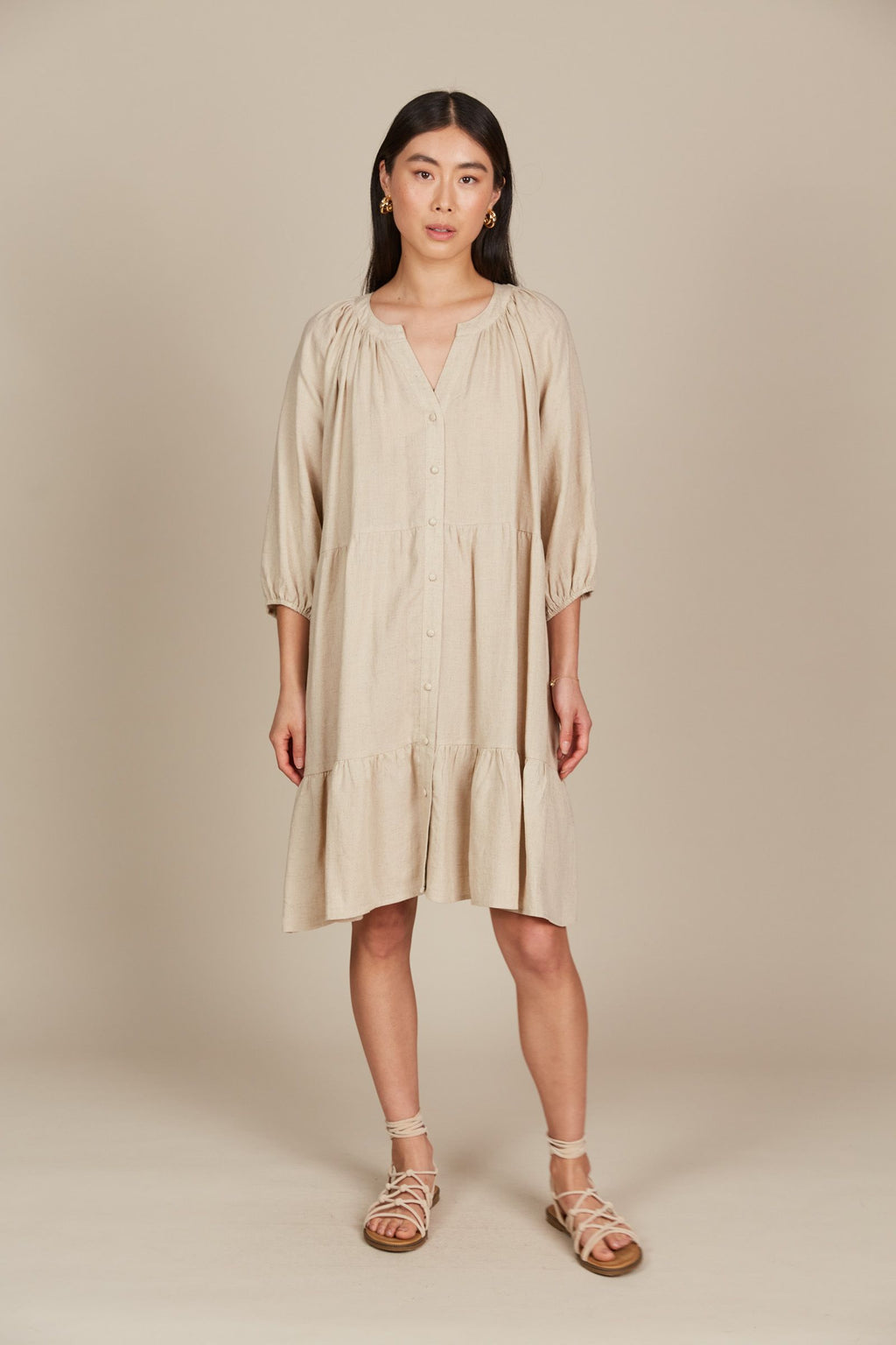 Amelle Button Dress ONE SIZE - Canvas