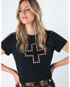 T-Shirt Black Antique Rose Cross