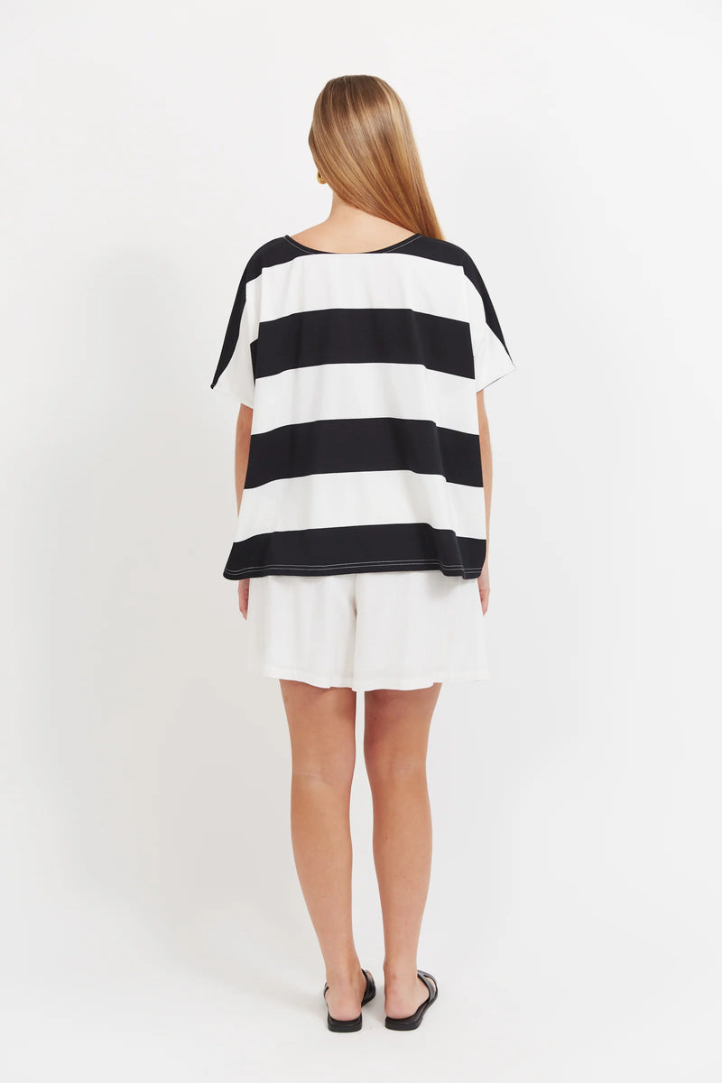 Jardin Stripe TShirt - Black