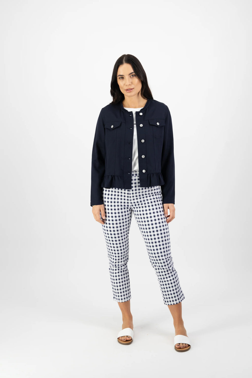 Jacket with Frill Hem - Ink