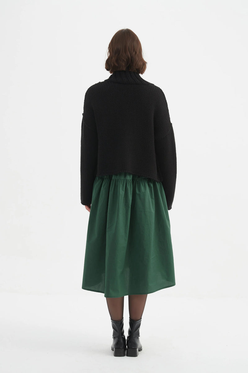 Zip Collar Cardigan - Black