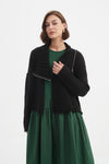 Zip Collar Cardigan - Black