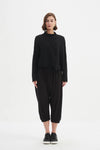 Cowl Neck Button Knit - Black