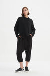 Cowl Neck Button Knit - Black